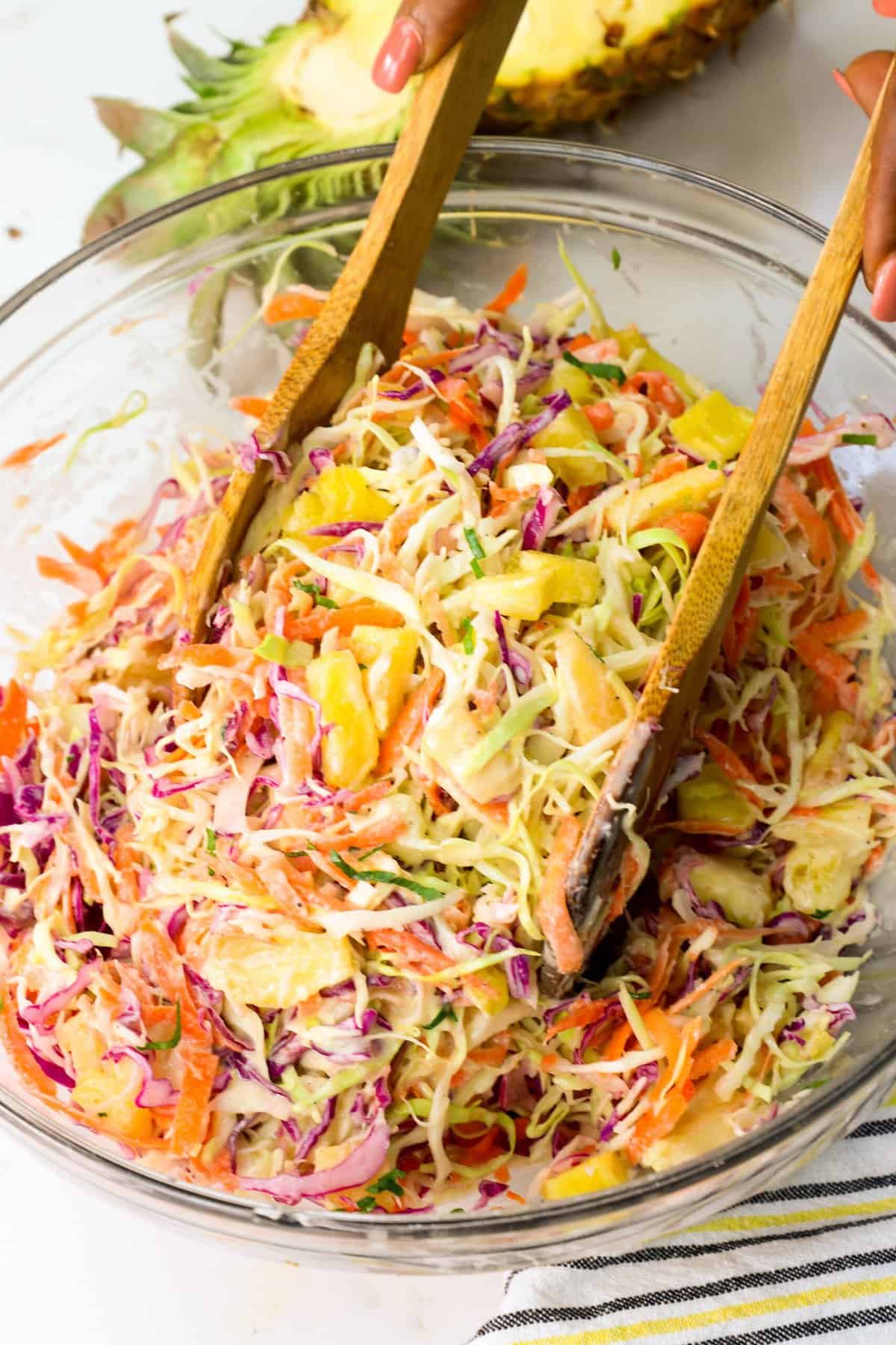 Serving up refreshingly tropical pineapple coleslaw