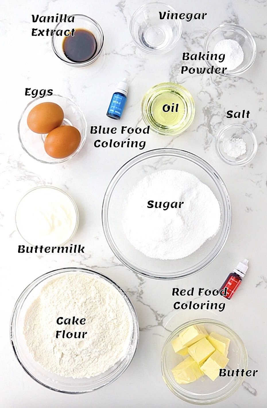 4th of July cupcake ingredients