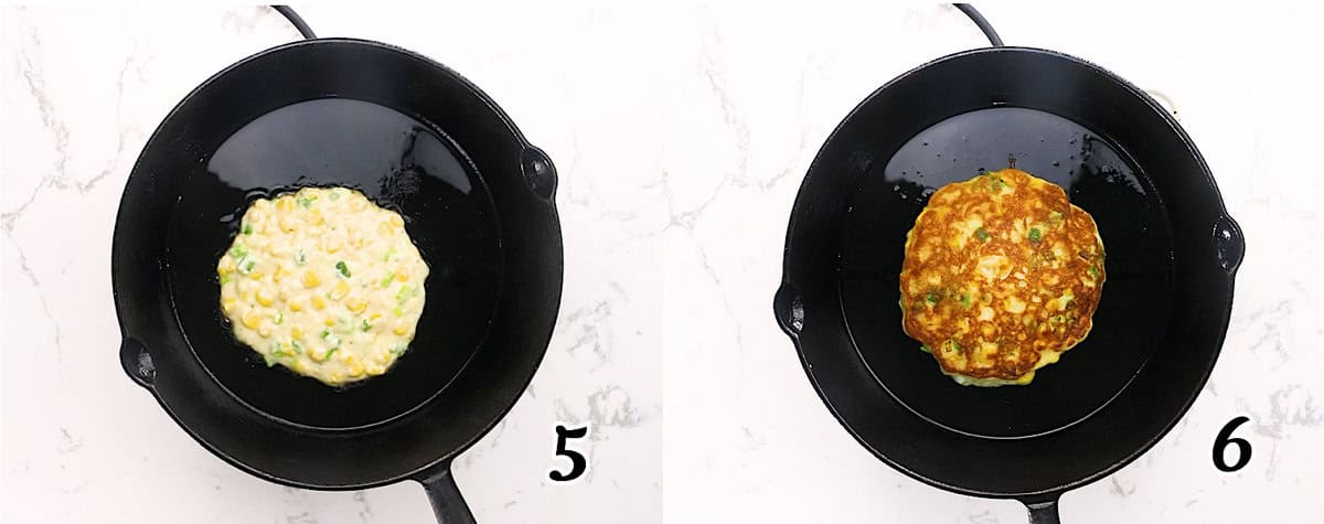 Heat skillet and fry your savory pancakes until done
