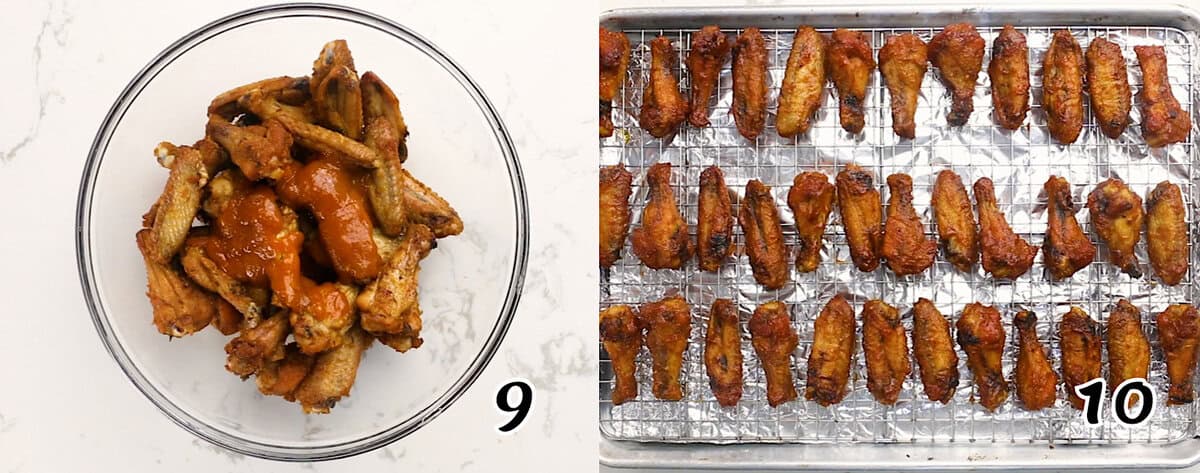Coat the baked chicken wings with mango habanero sauce and bake them again. Enjoy!