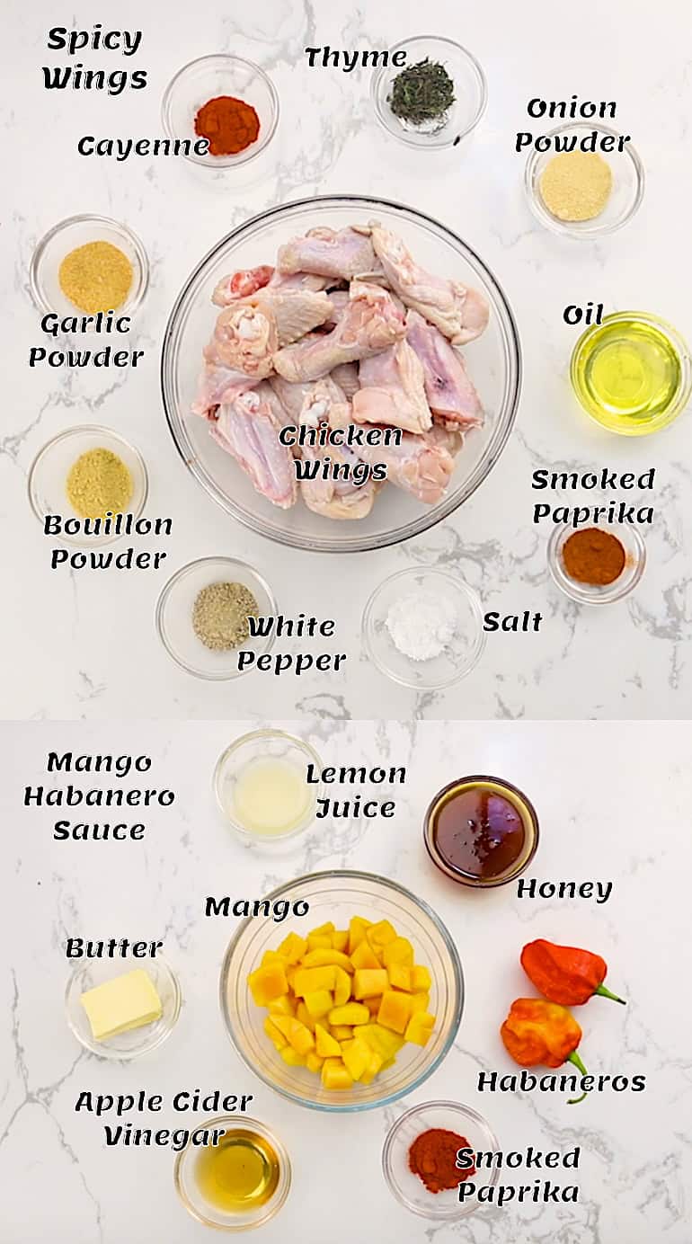 Mango Habanero Wings Ingredients