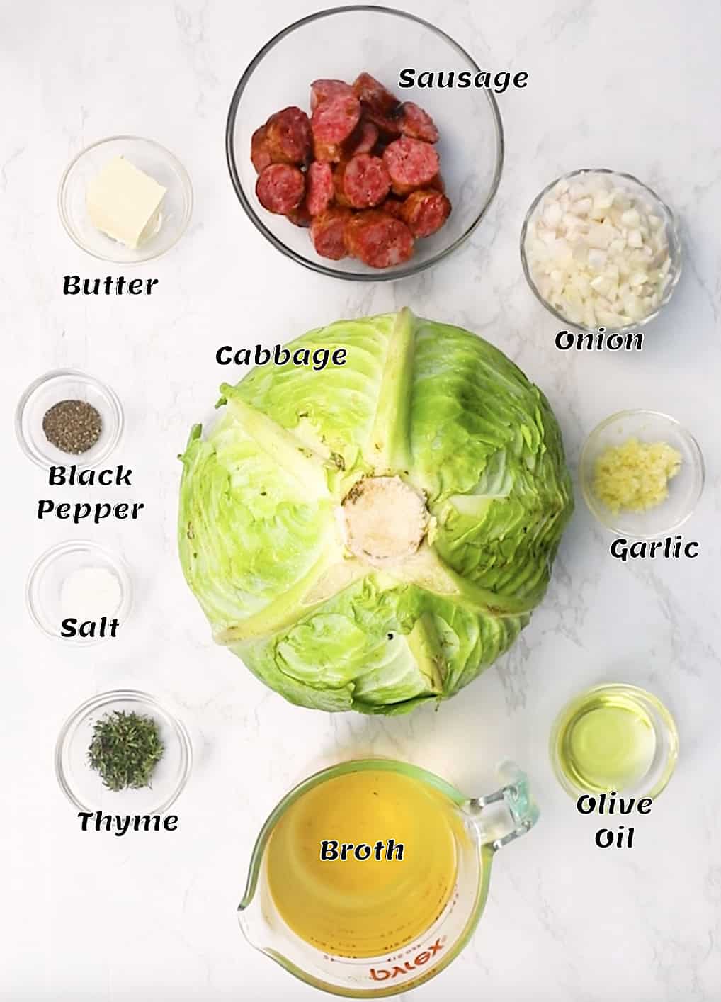 Smothered cabbage ingredients