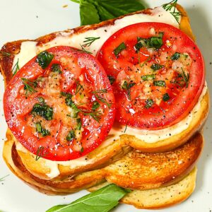 Freshly made Southern tomato sandwich ready to enjoy