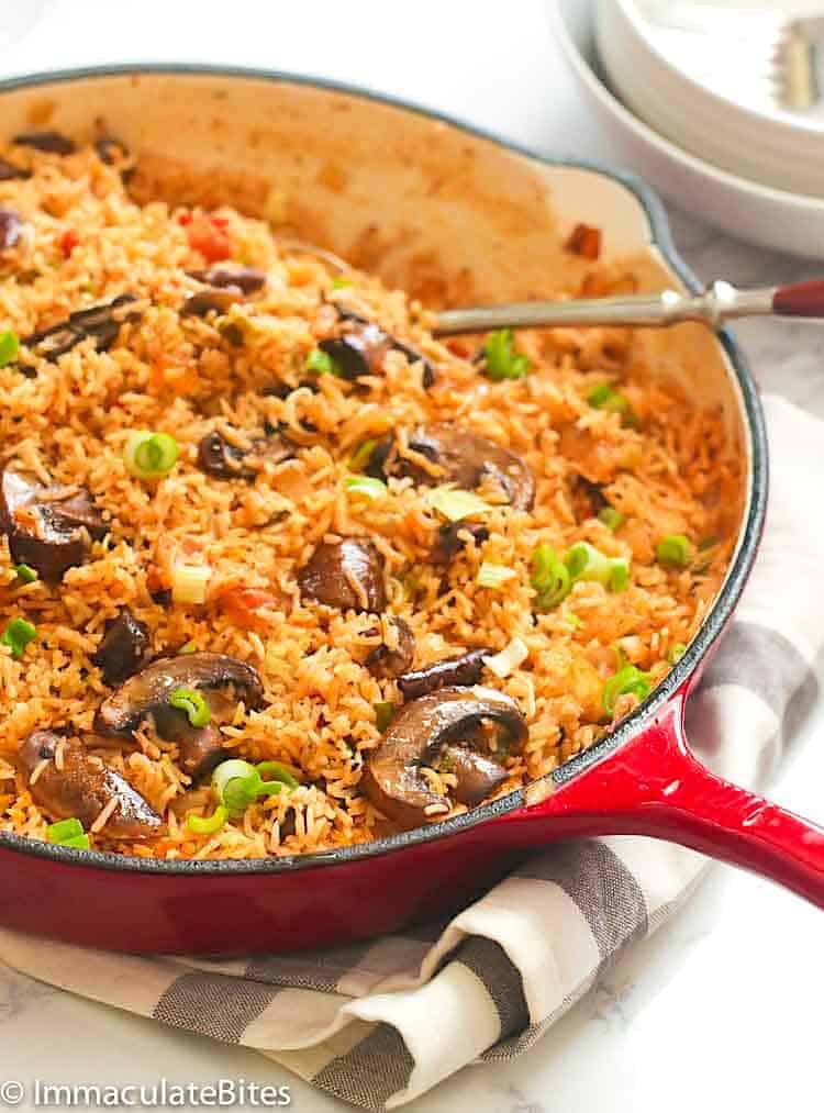 Serving up freshly made mushroom rice for pure comfort food