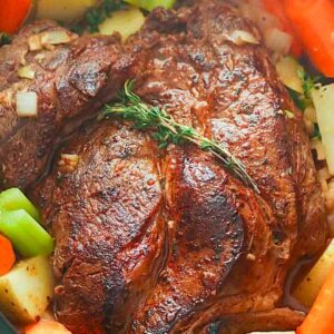 Steaming hot and fresh slow cooker pot roast for an easy one-pot meal