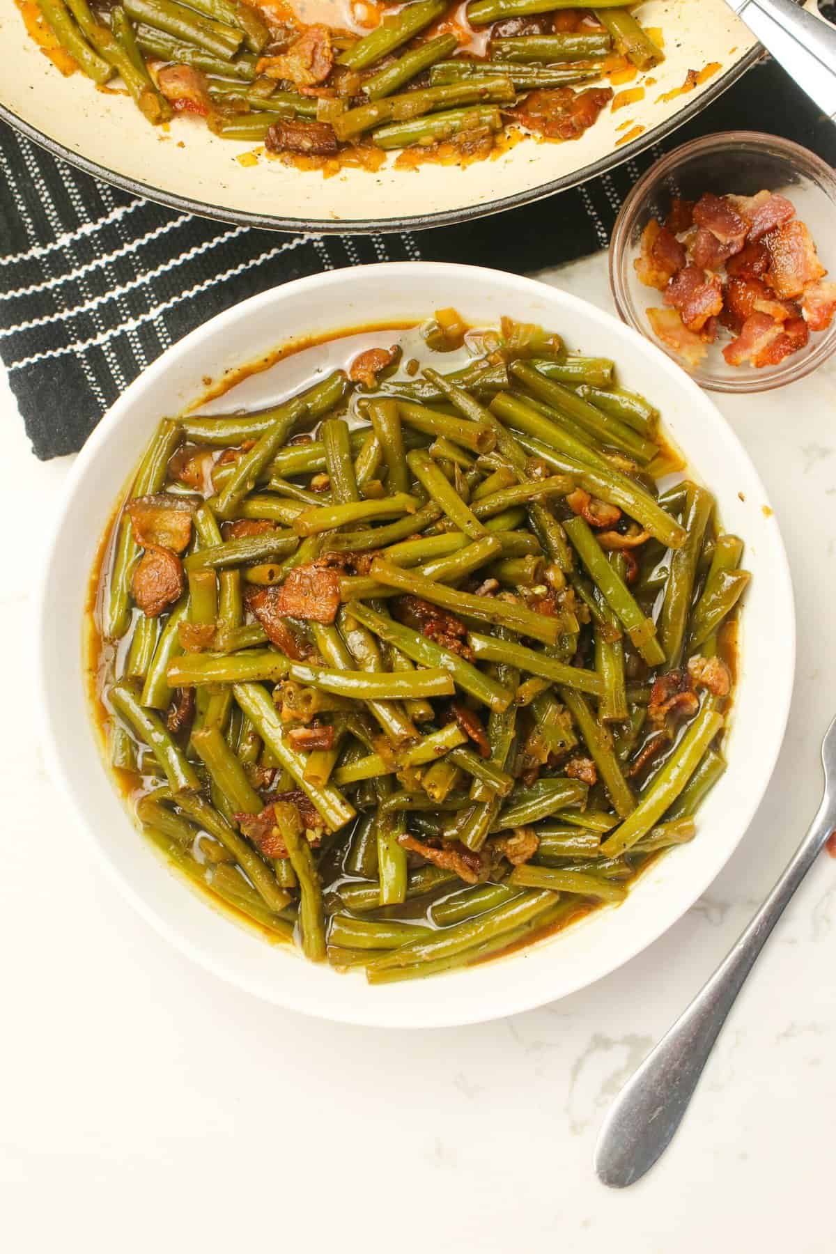 Serving up smothered green beans for pure Southern comfort