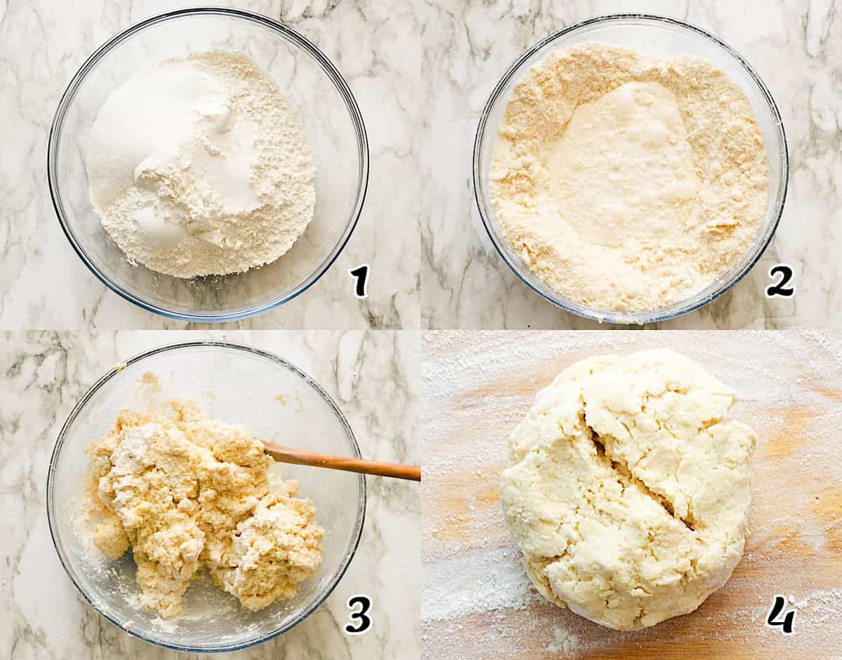 Mix the dry ingredient with buttermilk and make the dough