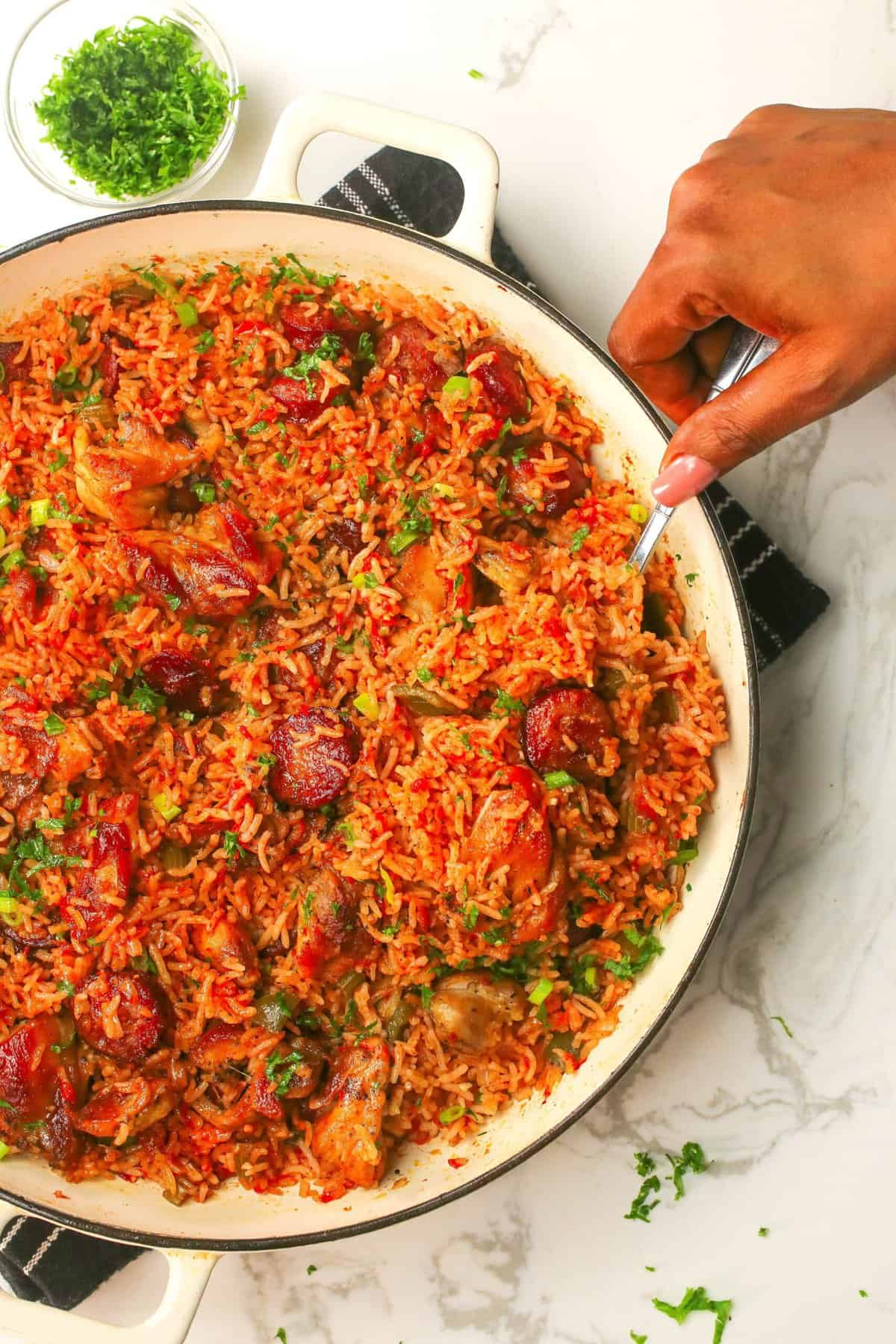 Serving up Southern comfort food in the form of chicken jambalaya