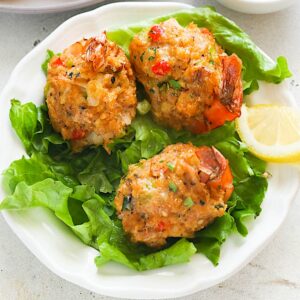 Ready to enjoy crab stuffed shrimp arranged on a bed of lettuce for an impressive appetizer