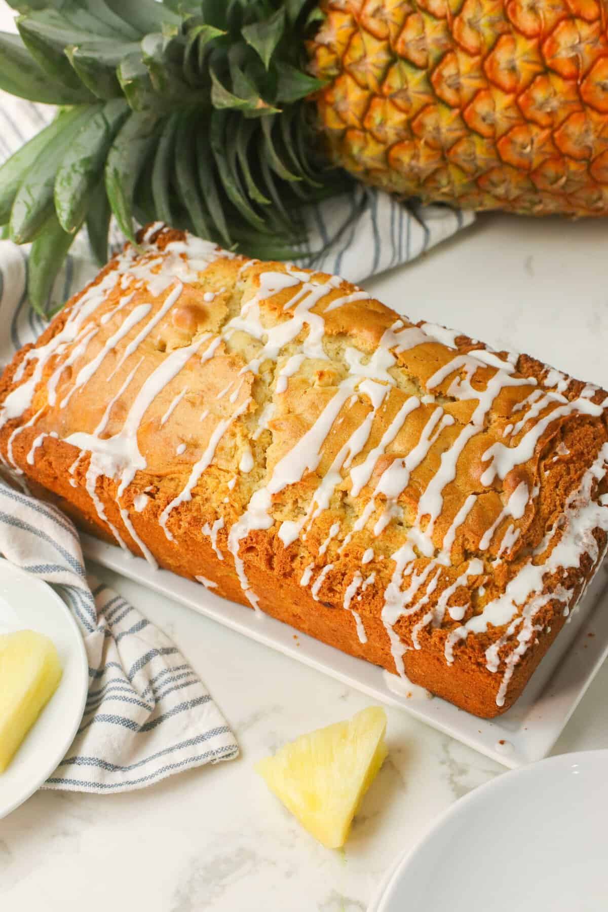 Freshly glazed pineapple bread for pure tropical comfort food