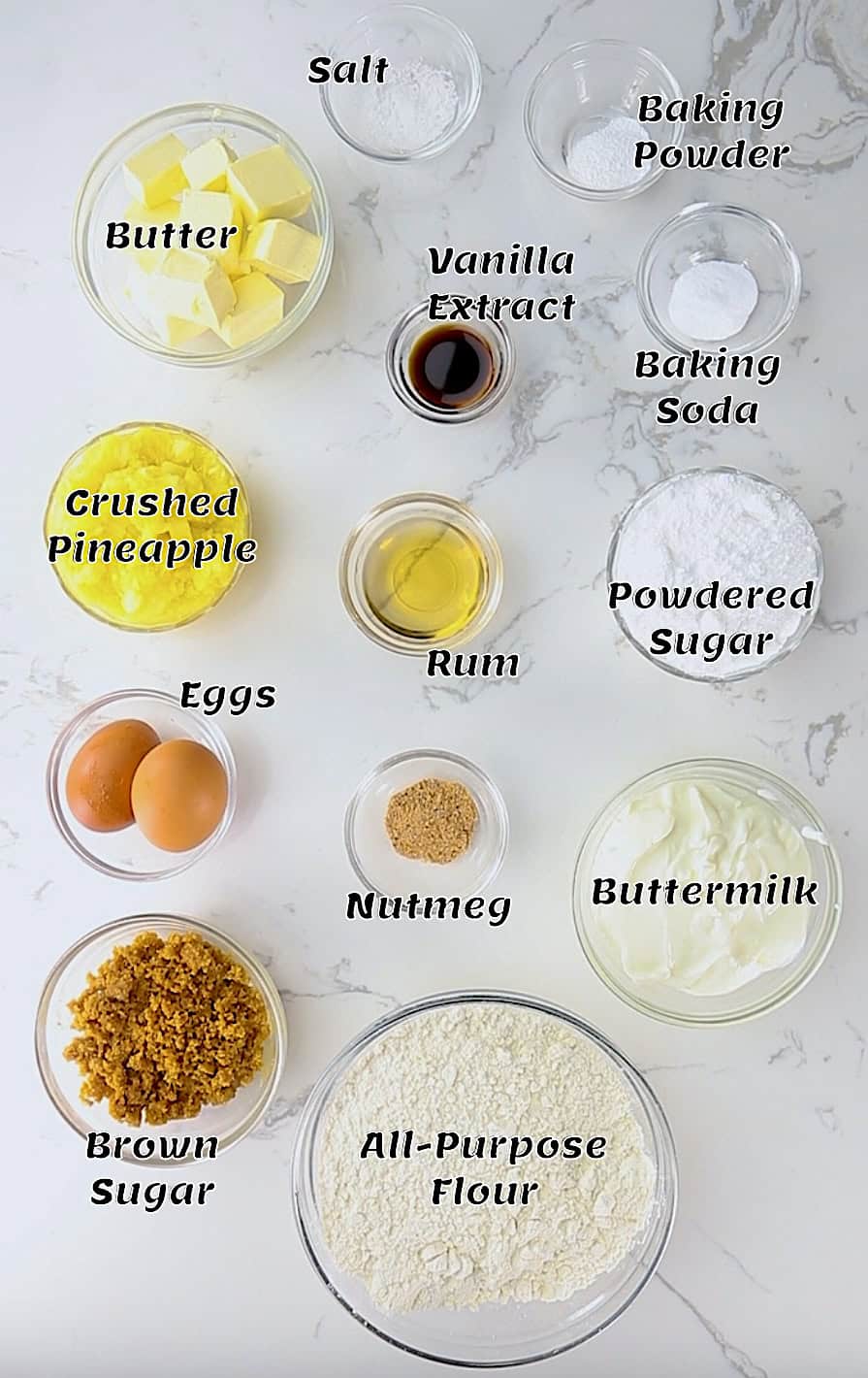 Pineapple bread ingredients