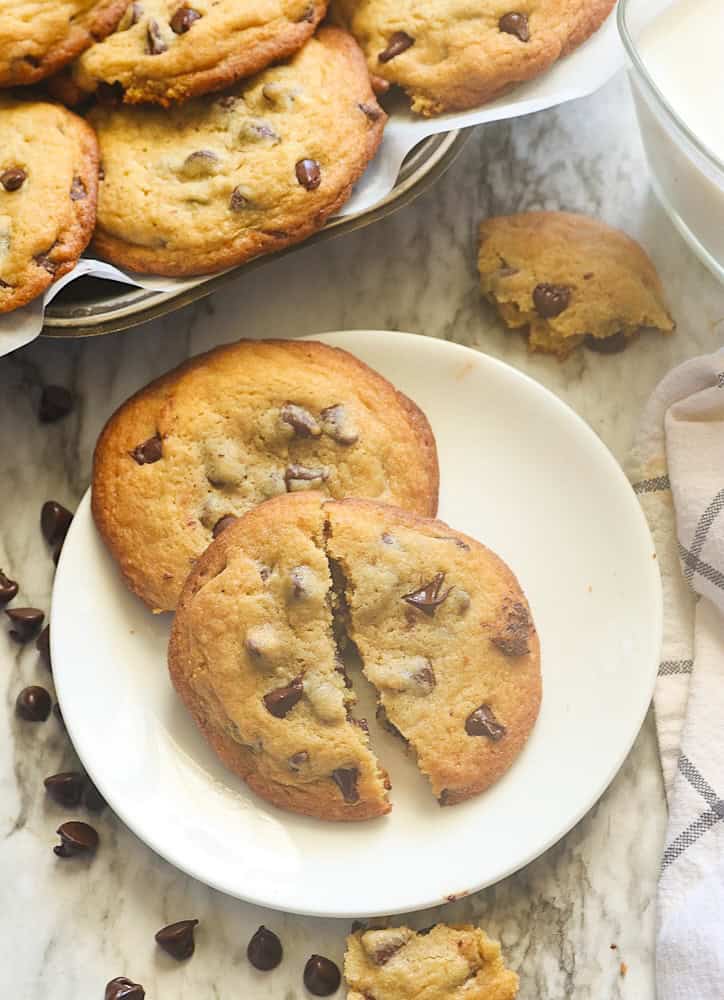 Breaking into freshly baked chocolate chip cookies