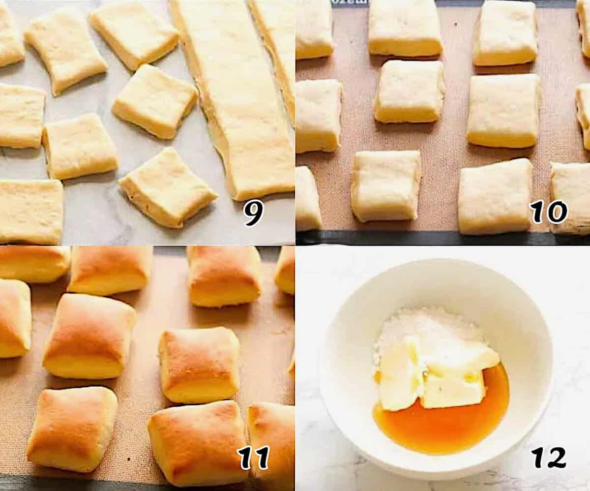 Make the rolls, bake them, and make the cinnamon honey butter