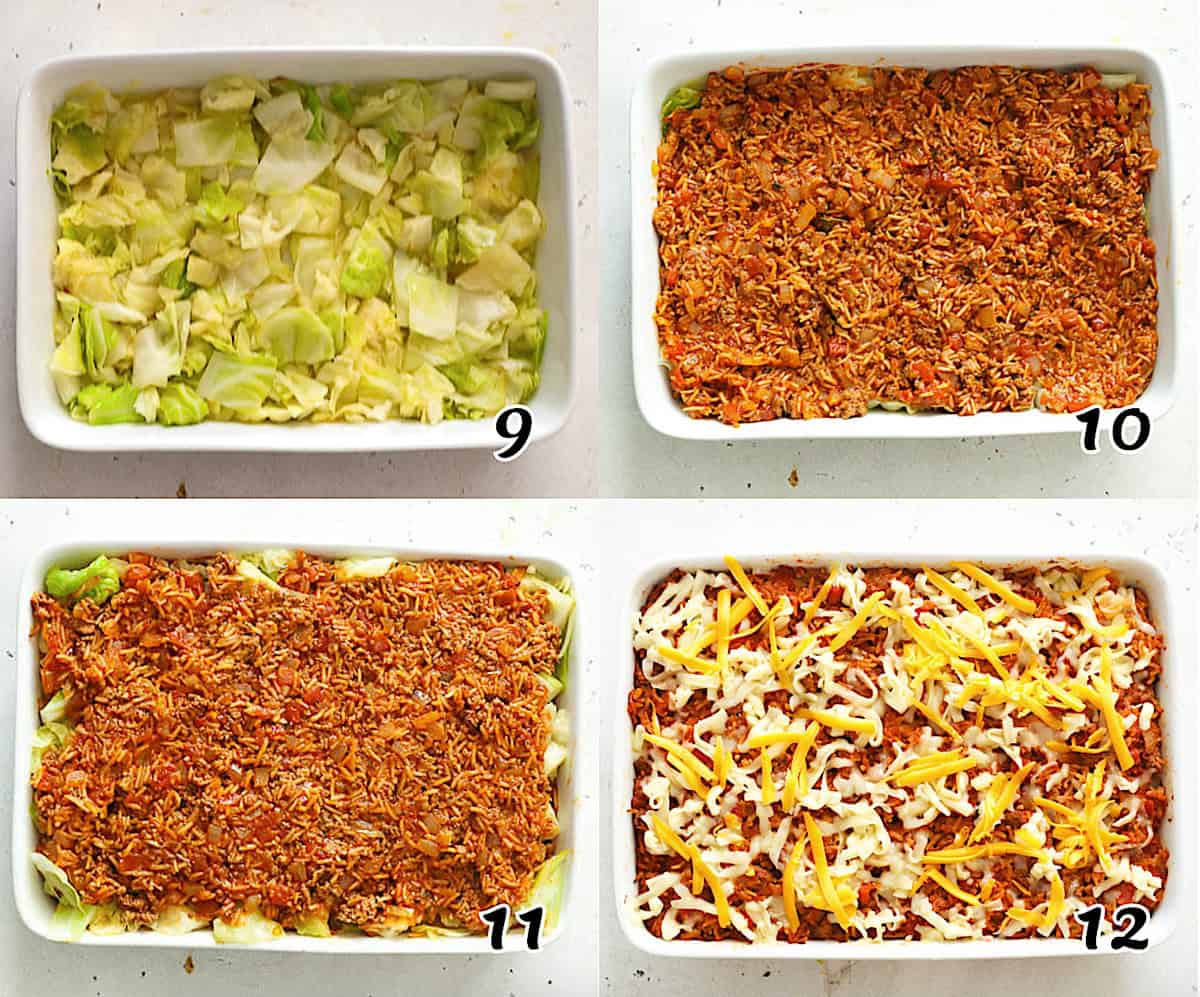 Assemble in layers, top with cheese, and bake