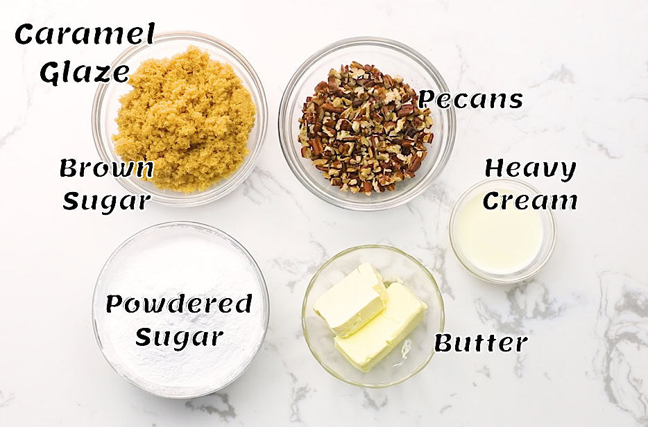 Caramel glaze ingredients