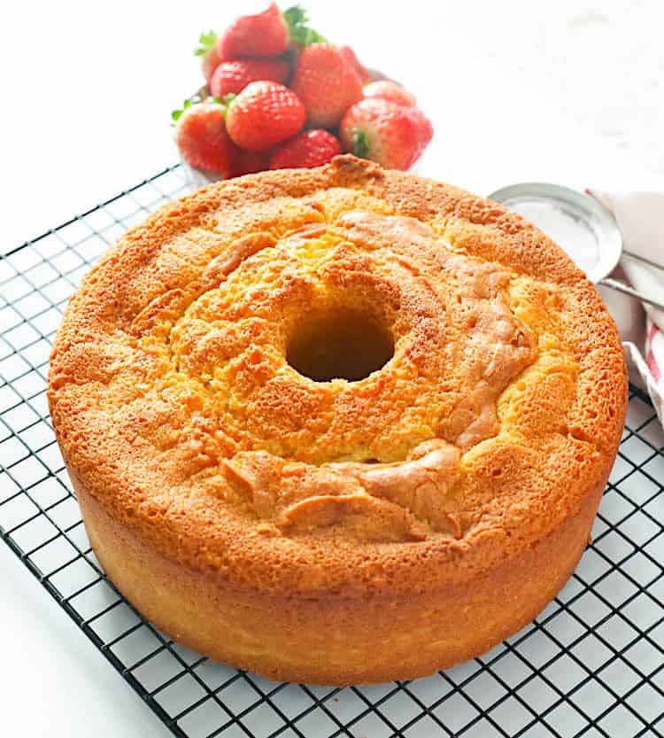 A freshly baked Southern pound cake for delicious comfort food 