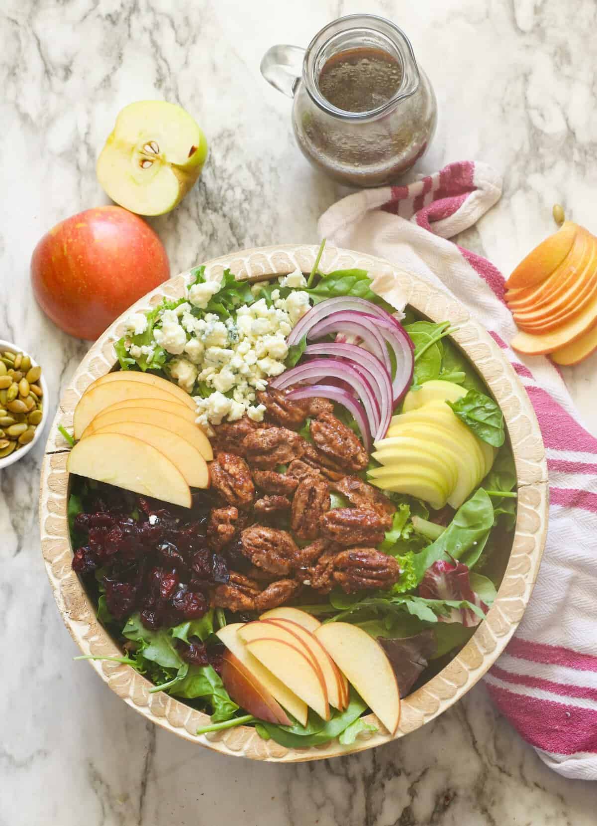 A delicious apple pecan salad ready for Mom to enjoy on her day